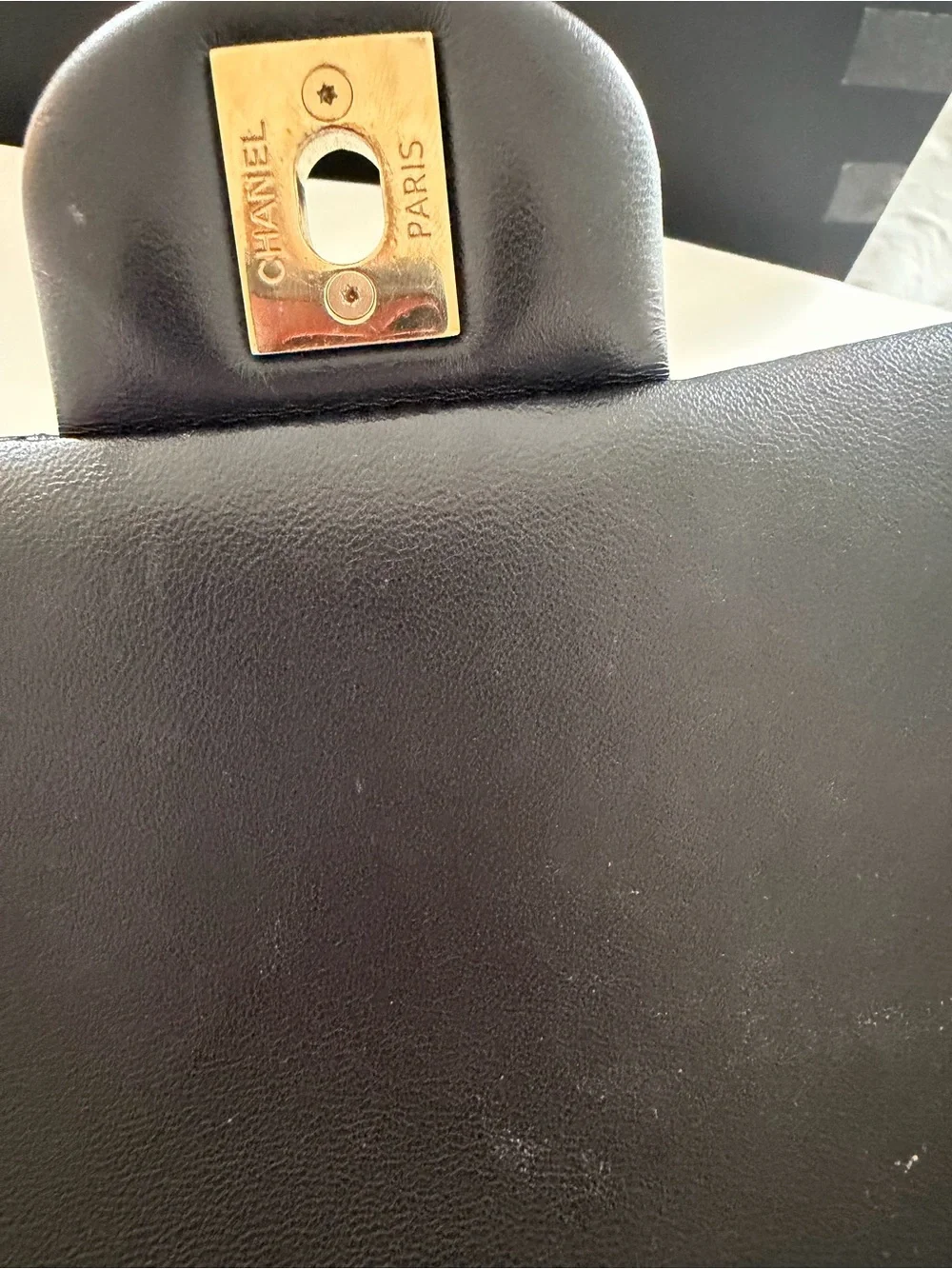 CHANEL Black Quilted Leather Top-Handle Crossbody with Gold-Tone Hardware